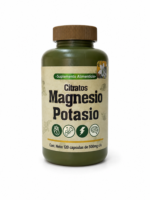 Citrato Magnesio & Potasio - 120 caps 500 mg