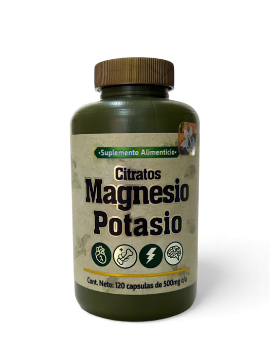 Citrato Magnesio & Potasio - 120 caps 500 mg